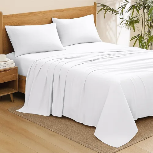 Miniatura 79 de Shreem Linen Olympic - Juego de sábanas tamaño Queen de 66 x 80 pulgadas, 100% algodón egipcio, juego de ropa de cama de 4 piezas, se adapta a Azul