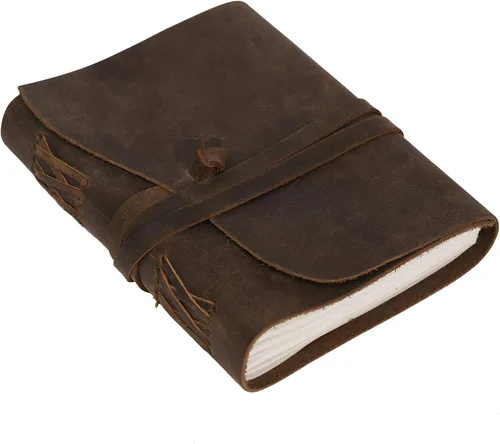 Miniatura 16 de Diario de viaje de cuero, cuaderno encuadernado vintage hecho a mano para hombres y mujeres, acabado antiguo, cuero de búfalo auténtico, papel