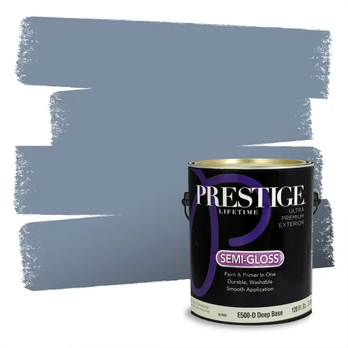 Miniatura 323 de Pintura Exterior + imprimación PRESTIGE, todo-en-uno, 1 galón, acabado mate, color comparable al Valspar* Royal Gray* VS151-Gris real