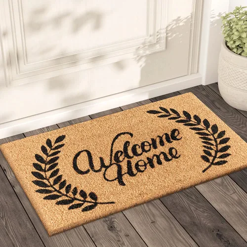 Miniatura 32 de LuxUrux Alfombra de Fibra de Coco de Bienvenida - Respaldo Extra Resistente, 17'' x 30'' Alfombra Natural para Puerta - Fácil de Limpiar, Hermoso