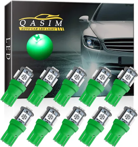 Miniatura 8 de Qasim Bombilla LED azul de 194, T10 W5W 2825, 158, 192, 168, 194, cuña 5-SMD 5050, ultra azul, para interior del automóvil, 12 V CC (paquete de 10)