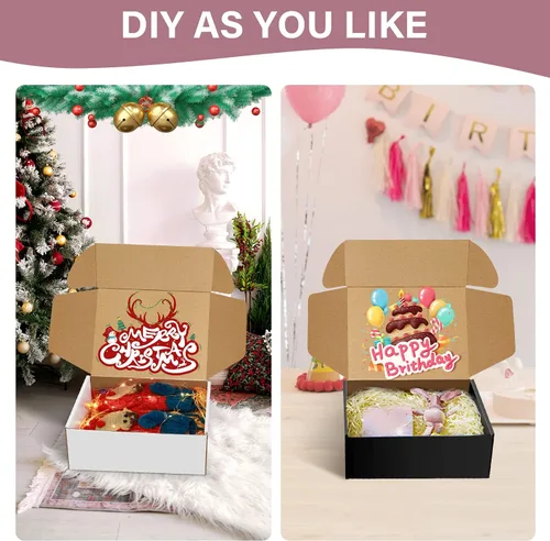 Miniatura 8 de BoShahai Paquete de 30 cajas de envío de cartón corrugado blanco de 9 x 6 x 4 pulgadas, cajas de envío, cajas de embalaje reciclables para regalos