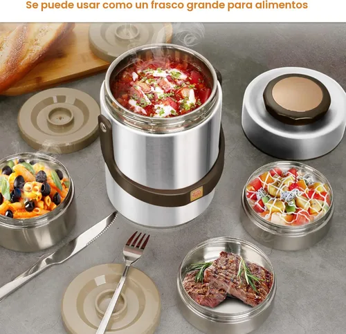Miniatura 5 de Pawovdeq 67 oz Frasco Térmico para Comida Caliente de Acero Inoxidable con Aislamiento al Vacío y Boca Ancha para Adultos, Contenedores de Comida 67