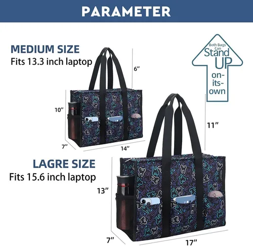 Miniatura 3 de ABAMERICA Bolsas de enfermería para trabajo, bolsa de enfermería, múltiples bolsillos, impermeable, organizadora, con cremallera, bolsa clínica