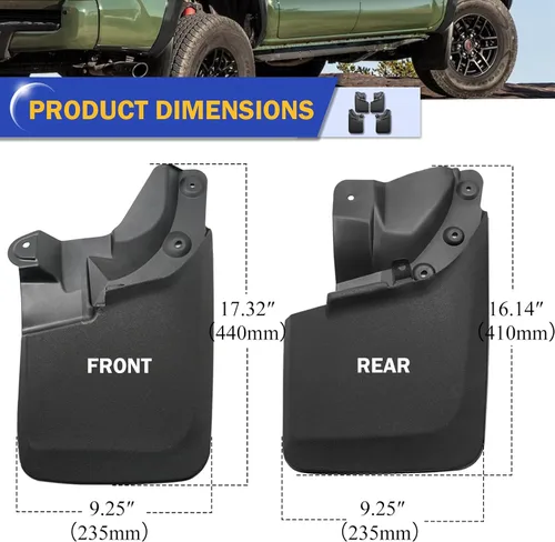 Miniatura 6 de Guardabarros de lodo para 2016 2017 2018 2019 2020 2021 2021 Toyota Tacoma (No es compatible con SR o SR5) Delantero y trasero 4 piezas Compatible