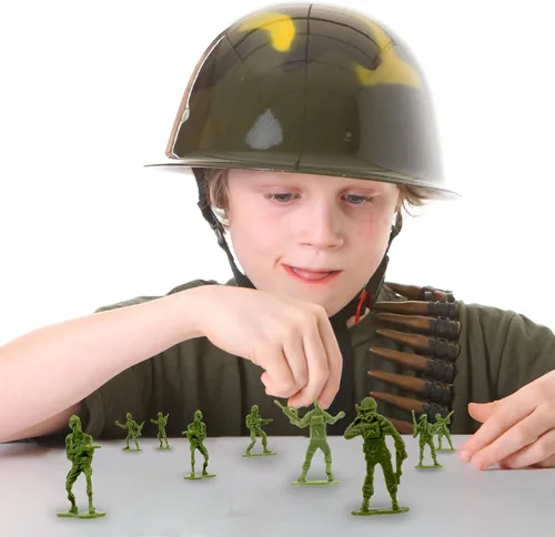Miniatura 5 de Fun Central Green Army - Figuras de acción de soldado de juguete para niños, paquete a granel de 144 soldados en posturas surtidas