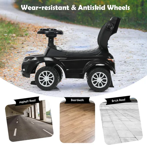 Miniatura 3 de HONEY JOY Cochecito Empujador con Pedal, Coche Deslizante con Manija de Empuje y Barrera Desmontable, Sonido y Luces, Almacenamiento Bajo