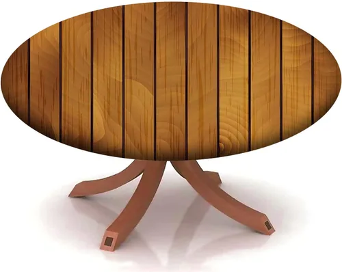 Miniatura 25 de Mantel redondo ajustable con patrón marítimo, borde elástico, adecuado para catering y cocina, se puede limpiar con el mantel de mesa redonda