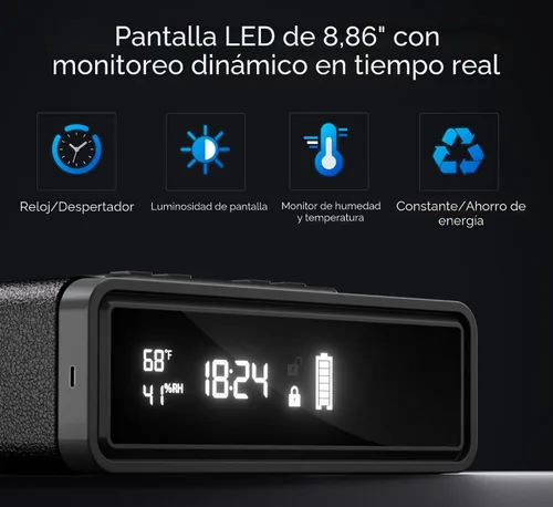 Miniatura 4 de ORARAER Caja fuerte biométrica con carga inalámbrica, 3 métodos de acceso para desbloquear, cajón de mesita de noche, pantalla LED segura