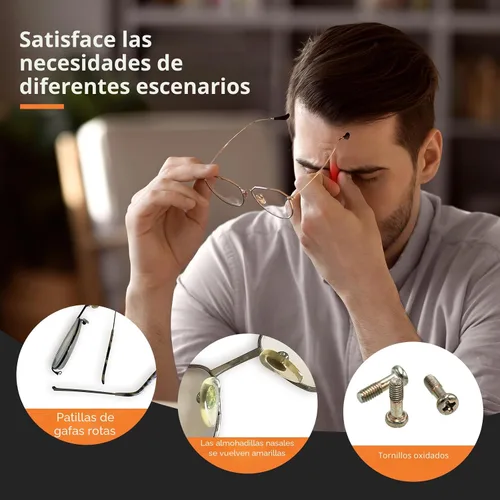 Miniatura 3 de JOREST Kit de reparación de gafas, herramienta de reparación de gafas de sol/gafas que incluye tornillos pequeños, almohadillas de nariz