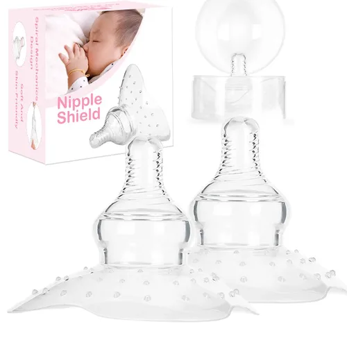 Paquete de 2 protectores de pezón para lactancia, recién nacidos, 0.78 pulgadas, protector de pezones para madres lactantes con pezón invertido y