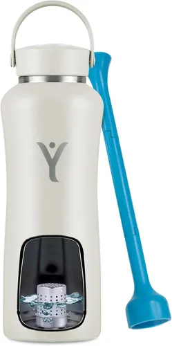 Miniatura 22 de DYLN - Botella de agua de hidrógeno Crea agua alcalina hidratante rica en hidrógeno hasta 9 pH Botella de agua de acero inoxidable aislada al