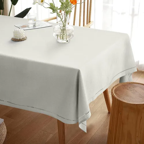 Miniatura 2 de Mantel rectangular de 54 x 70 pulgadas para mesa de 4 a 6 asientos, poliéster resistente a las arrugas, antideslizante, lavable, mantel