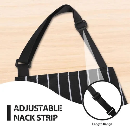 Miniatura 6 de VALOME Paquete de 2 delantales de cocina, delantales para cocinar con 2 bolsillos, correa ajustable unisex para el cuello, delantales de chef