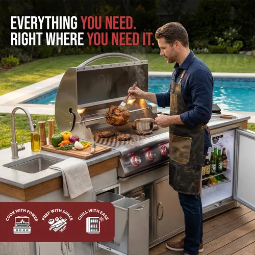 Miniatura 5 de Paquete de parrilla de gas Blaze BBQ para exterior de 32” LTE con parrilla de gas incorporada, parrilla de gas LTE, quemador de gas LTE, puerta