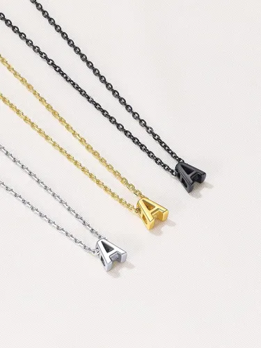 Miniatura 9 de ChicSilver - Collar de plata de ley 925 con inicial para mujeres y niñas, joyería de letras delicadas, para regalo personalizado (con caja de regalo)