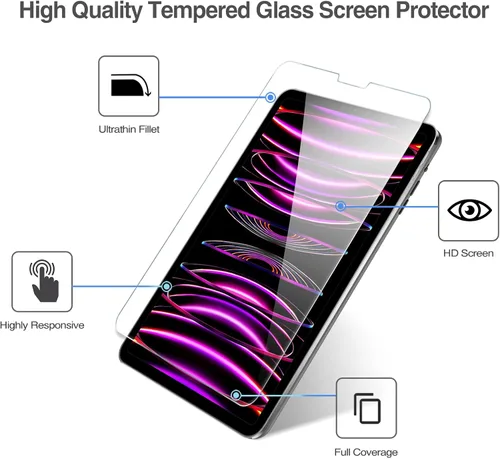 Miniatura 3 de ProCase Protector de pantalla de vidrio templado para iPad Pro 12.9, 6, 5, 4, 3ª generación 2022, 2021, 2020, 2018, protector de película de vidrio