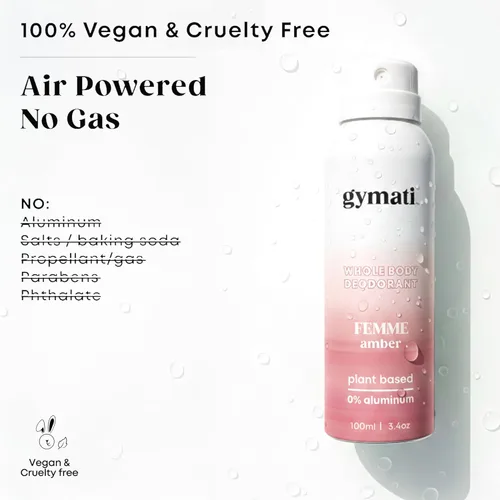 Miniatura 4 de Gymati Desodorante natural en espray corporal, sin aluminio, mezcla a base de plantas con aloe y zinc, protección contra olores de larga duración