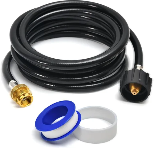 Miniatura 10 de ABYDA Manguera adaptadora de propano de 4 pies de 1 libra a 20 libras, manguera de tanque de propano con QCC1/tipo 1 para tanques de 5 a 40 libras