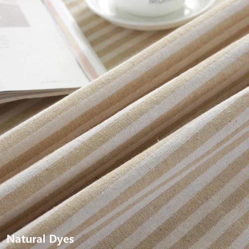 Miniatura 3 de TruDelve Mantel Cuadrado de Algodón para Mesas, Manteles a Rayas Beige para Exteriores, Mantel de Otoño para Picnic (Beige, 55"x55", Cuadrado)