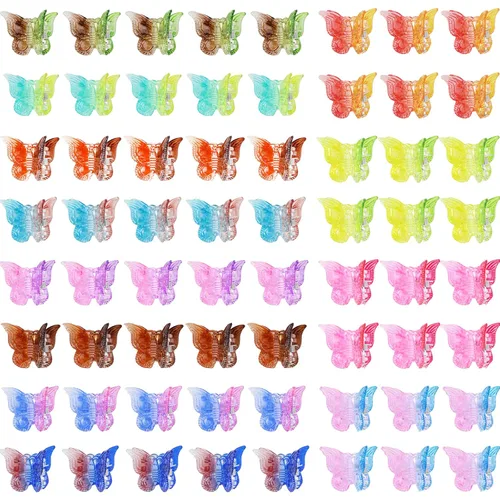 Miniatura 3 de 50 pinzas para el cabello de mariposa, pinzas para el cabello para mujeres y niñas, mini pinzas para el cabello de color gelatina, accesorios