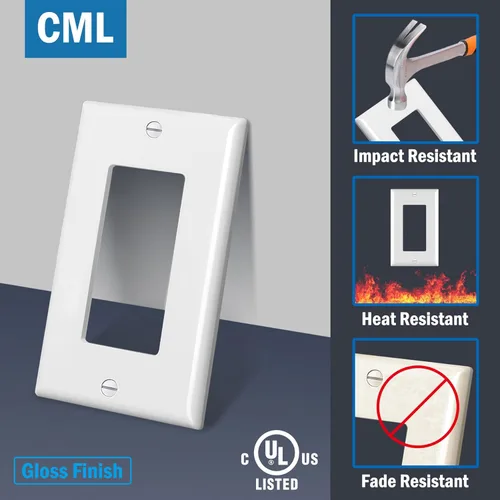 Miniatura 2 de CML Placas Decorativas de Pared, Paquete de 50 Cubiertas para Receptáculos de Toma de Corriente, Placas de Interruptor de 1-Gang, Tamaño Estándar