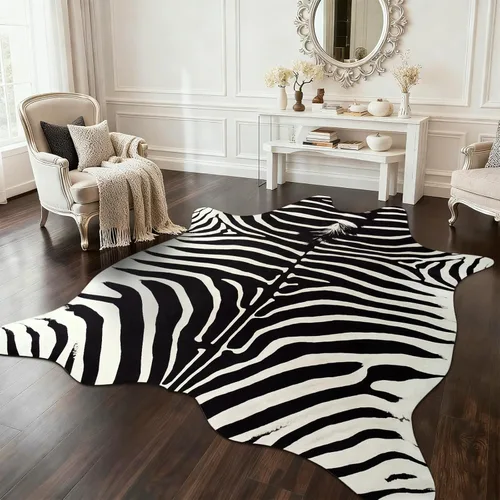 Miniatura 30 de BENRON Alfombra Premium de Piel de Vaca Sintética, Estampado de Vaca, Alfombras Rústicas Occidentales para Sala de Estar y Dormitorio, Pieles