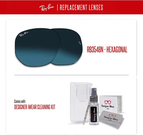 Miniatura 3 de Ray-Ban Original HEXAGONAL RB3548N Replacement Lenses + Bundle with Designer iWear Eyewear Care Kit