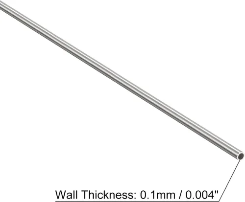 Miniatura 3 de uxcell Tubo capilar del acero inoxidable 304, tubería gruesa del metal de la longitud de la pared 820.2 ft m del OD 2.6 ft m x 0.3 ft m