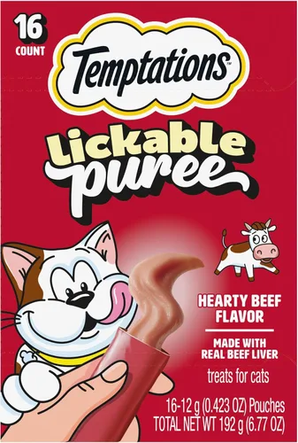 Miniatura 25 de Temptations Paquete variado de puré cremoso de golosinas para gatos lamibles, tubos de 0.42 onzas, 48