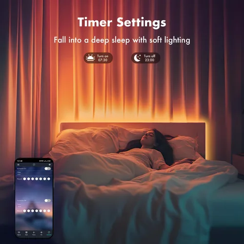 Miniatura 5 de Tira de luces LED para dormitorio, 2025 doble fila de 30.5 m, 960 LEDs RGB, tiras de luces sincronizadas con música, cambio de color, control remoto