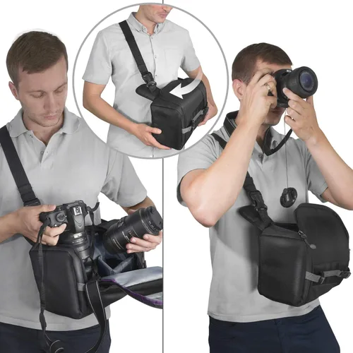 Miniatura 7 de Altura Photo Bolsa para cámara tipo bandolera - Mochila para cámaras Canon, Nikon, Sony y GoPro DSLR y sin espejo - Mochilas cruzadas para fotógrafos
