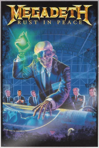 Megadeth - Póster musical (portada del álbum: Rust In Peace) (Tamaño: 24" x 36") (Cartel laminado)