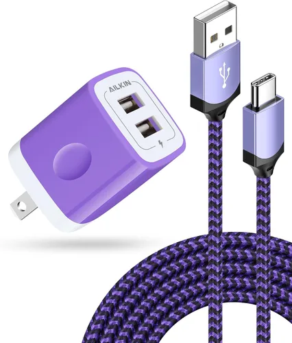 Miniatura 17 de AILKIN Cargadores de iPhone, [certificado Apple MFI] Cable Lightning trenzado de 6 pies de largo + cargador de pared USB, cable de alimentación