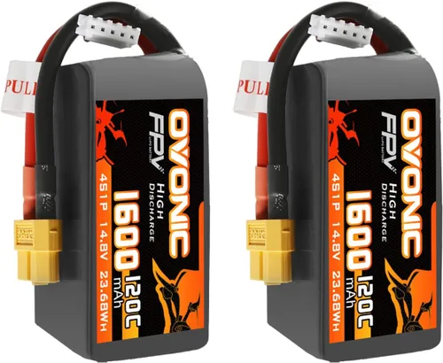 OVONIC Batería Lipo 4S 1600mAh 14.8V 120C Batería con enchufe XT60 para RC Car Truck RC Vehículos RC Barco, Dron, Avión RC Quadcopter, Helicóptero