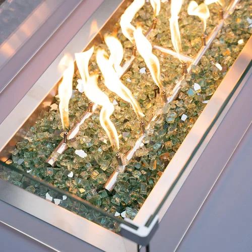 Miniatura 76 de Stanbroil - Vidrio de fuego de 10 libras – Cristal de fuego templado reflectante de 1/2 pulgada para chimenea de hoguera, azul Pacífico reflectante