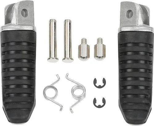 TCMT Plata delantera negra incrustación de goma clavijas de pie estribera de motocicleta reposapiés soporte se ajusta para Suzuki V-Strom 650 1000