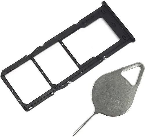 Reemplazo de soporte de ranura Sim dual negro para Samsung Galaxy A13 5G SM-A136U+Pin de expulsión (para todos los portadores)