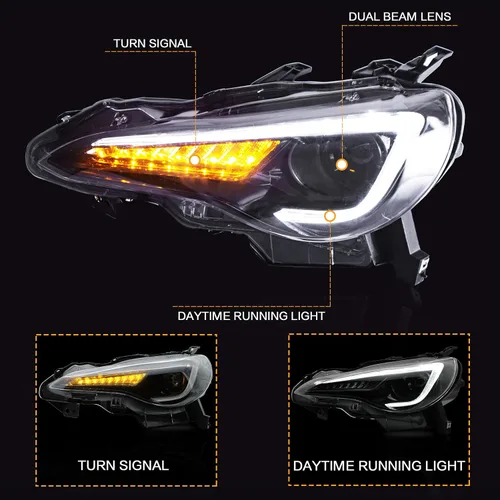 Miniatura 2 de VLAND Conjunto de luces traseras para Toyota GT86 2012-2020, BRZ 2013-2018, FRS 2012-2016 con señal de giro, luz LED DRL, enchufar y usar