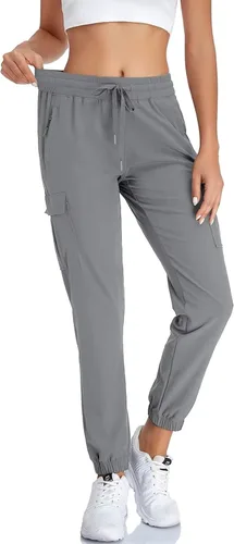 Pantalones deportivos tipo cargo ligeros para mujer, de secado rápido, UPF50+, pantalones deportivos casuales de entrenamiento al aire libre con