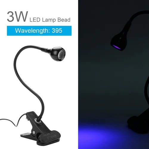 Miniatura 6 de Tiiyee Luz negra LED UV, 3 W, 395 nm, cuello de cisne flexible, luz negra, UV, lámpara de curado ultravioleta, lámpara portátil de cuello de cisne