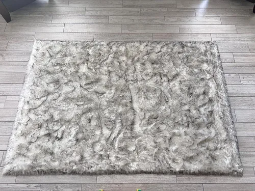 Miniatura 21 de LAMBZY Elegante y sofisticada alfombra rectangular de piel de oveja (beige, 2 x 3 pies)