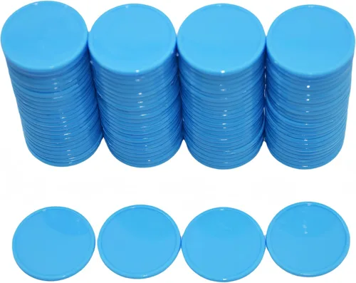 Miniatura 24 de SmartDealsPro Juego de 100 contadores de aprendizaje de plástico opaco de 1 pulgada Mini fichas de juego de fichas de póquer con caja de Blanco