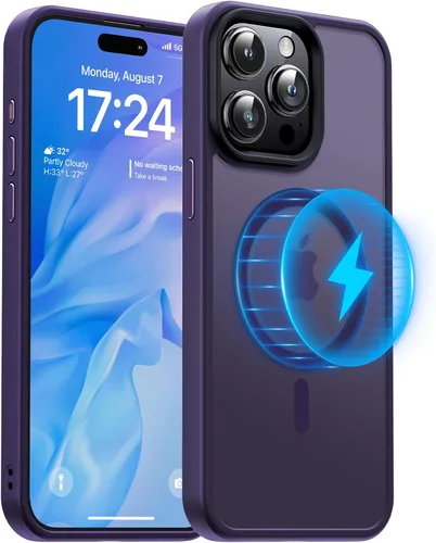 Miniatura 11 de Meifigno Magic Mag Series - Funda diseñada para iPhone 15 Pro, protección de grado militar y compatible con MagSafe, parte trasera mate translúcida