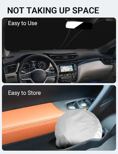 Miniatura 8 de Proadsy 2025 - Parasol para parabrisas actualizado con ajuste personalizado para Nissan Rogue 2014-2020, protector plegable de 4 capas