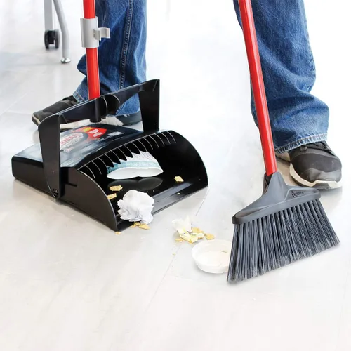 Miniatura 3 de Libman Commercial 919 - Juego de recogedor y escoba para vestíbulo (tapa abierta), 41 pulgadas de largo, 12 pulgadas de ancho, negro/rojo