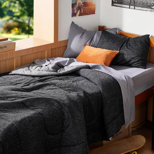 Miniatura 403 de Bedsure Juego de edredón Twin/Twin XL, ropa de cama suave beige para todas las estaciones, juego de cama teñido catiónico, 2 piezas, 1 edredón