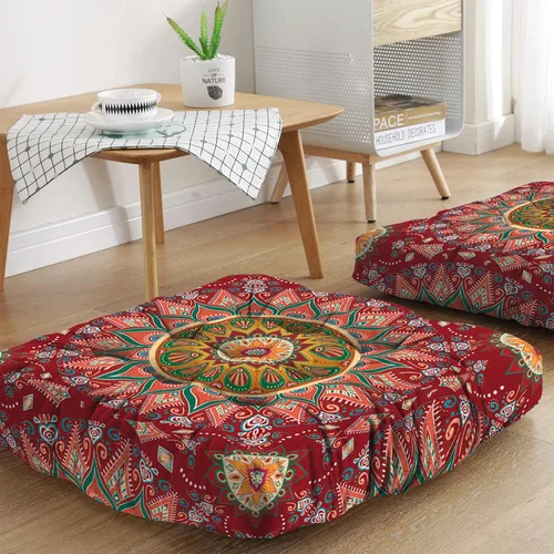 Miniatura 26 de Cojín de meditación con mandala, tapete de meditación bohemio, almohadas de meditación para sentarse en el suelo, cojines para sentarse en casa y al