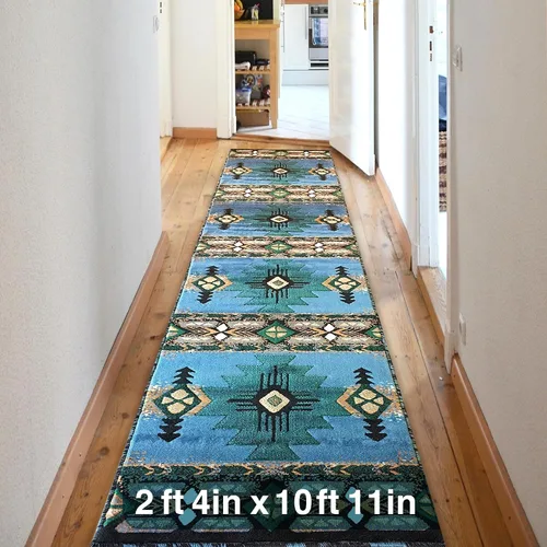 Miniatura 85 de YHSF South West - alfombra estilo nativo americano del suroeste C318 - fácil de limpiar, gruesa, suave, duradera, alfombra inspirada en tribus