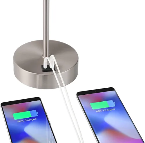 Miniatura 3 de 360 Lighting Justin - Juego de 2 lámparas de mesa modernas de 3 vías de 18 pulgadas de alto con puerto de carga USB y reguladores de mesa, metal